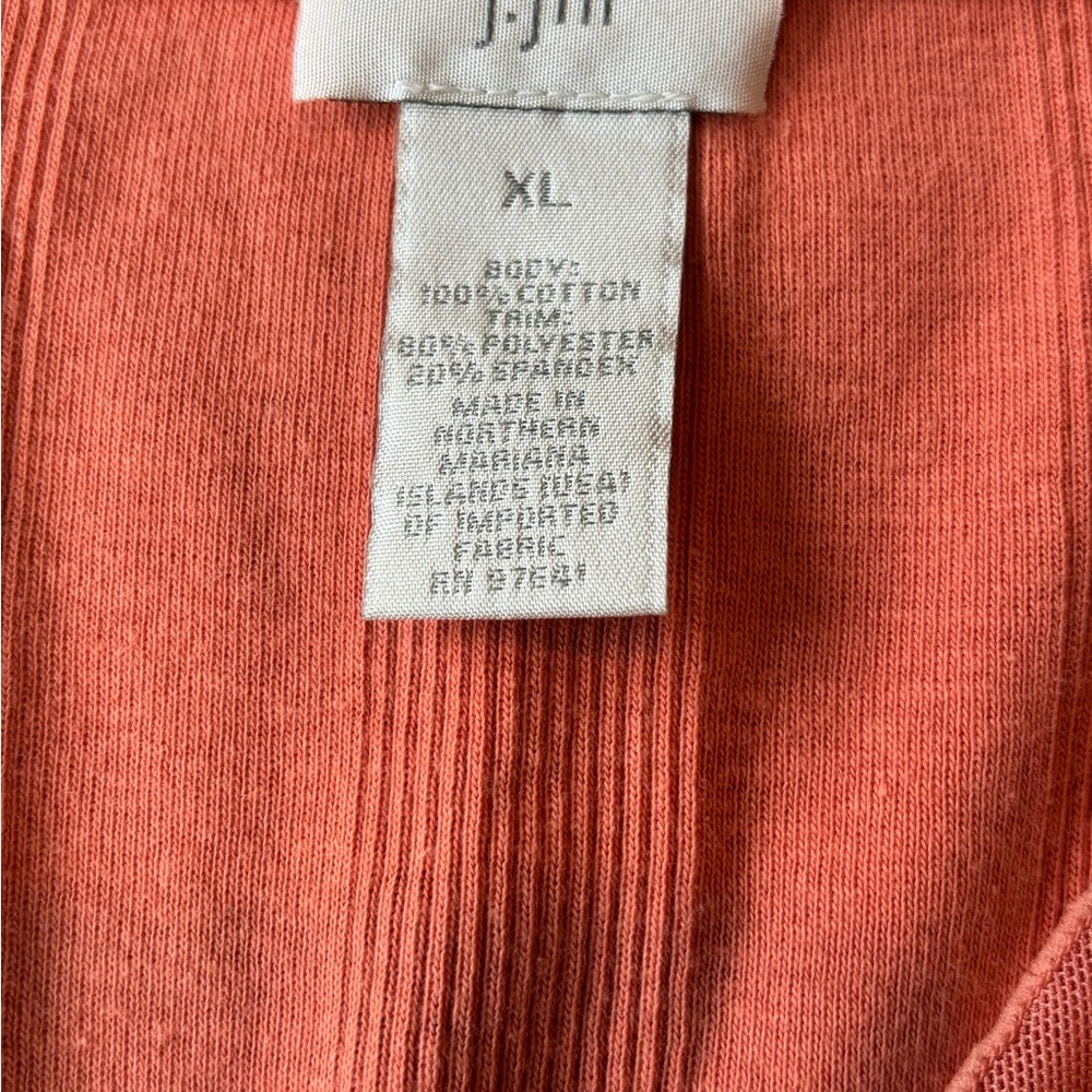 J. Jill XL Burnt Orange Paisley Faux Wrap Top Long Sleeve Soft Stretch - Picture 5 of 8